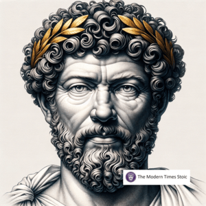 Marcus Aurelius Monochromatic Golden Leaf Crown Watermark
